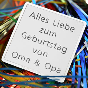 Individuelle Textgravur auf 1oz Silber