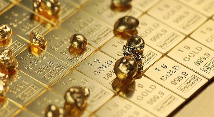 Goldgranulat auf CombiBar®-Tafelbarren aus Feingold