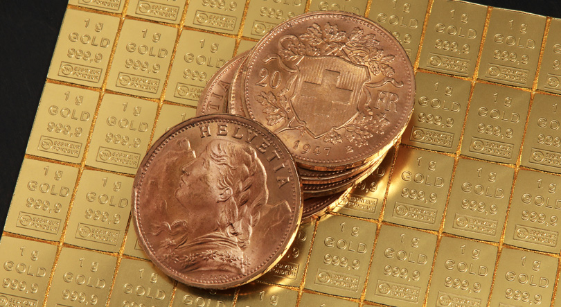 CombiBar Gold und Vreneli Goldmünzen