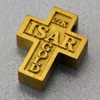 Goldanhänger "Kreuz aus Isargold" (Naturgold) 