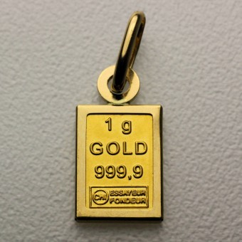 Goldbarren Anhänger 1g Gold