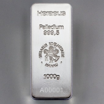 Palladiumbarren 1000g Heraeus (999,5 Pd) 