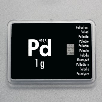 Palladiumbarren 1g "Pd International" (Motivbox) 