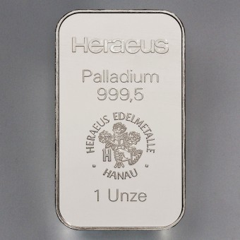 Palladiumbarren 1oz HERAEUS (999,5 Pd) 