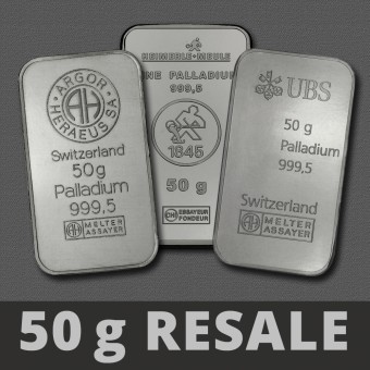 Palladiumbarren 50g "Resale" 