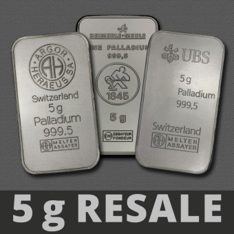 Palladiumbarren 5g "Resale" 