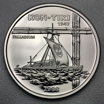 Palladiummünze 1oz "Kon-Tiki 1988" Polierte Platte (Samoa)