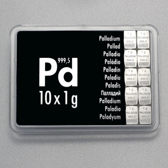 Palladiumtafel (10x 1g Feinpalladium) "CombiBar" 