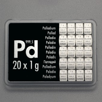 Palladiumtafel (20x 1g Feinpalladium) "CombiBar" 