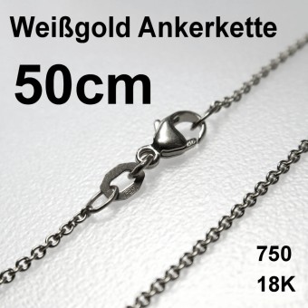 Weißgoldkette 750er/50 cm "Anker-Form" (18 kt WG) 