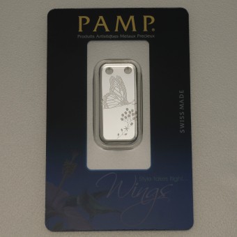 Silber-Schmuckbarren 1/5oz "Butterfly/Wings" Pamp 
