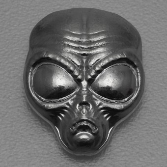 Silber 3-D Barren "Alien Head" 2oz, gegossen 