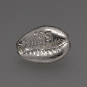 Silber 3-D Barren "Cowrie Muschel" 10g, gegossen 