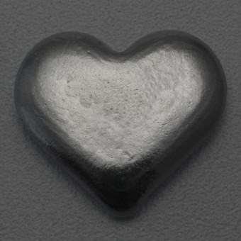 Silber 3-D Barren "Herz" 1oz, gegossen 