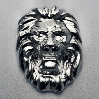 Silber 3-D Barren "Löwenkopf" 5oz, gegossen 