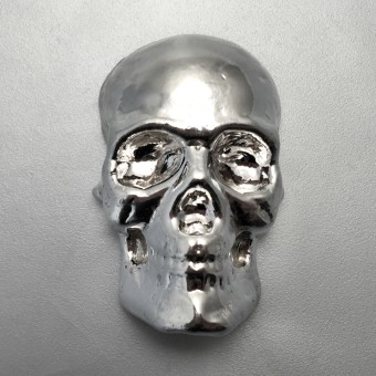 Silber 3-D Barren "Totenkopf" 10oz, gegossen 