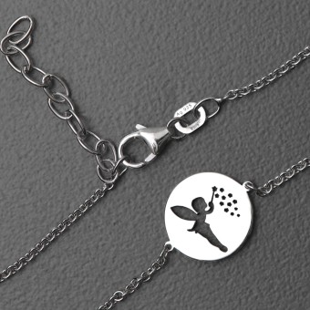 Silber Kinder-Armband 925er "Kleine Fee" rhodiniert