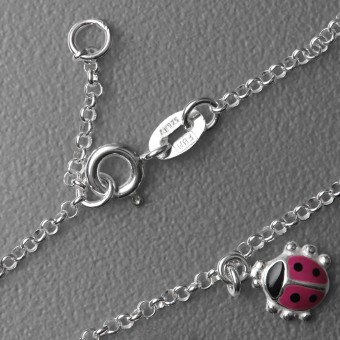 Silber Kinder-Armband 925er "Marienkäfer" (Sterling)