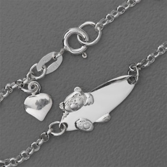 Silber Kinder-Armband 925er "Teddy" gravierbar (Sterling)