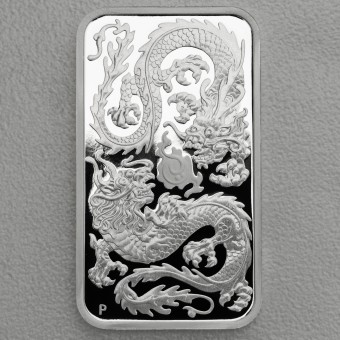 Silber Münzbarren 1oz "Rectangular Dragon" 2020 (PP/HR) (Australien)