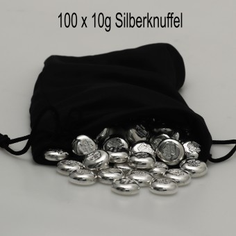 Silberbarren 100x 10g "Silberknuffel-Bag" 
