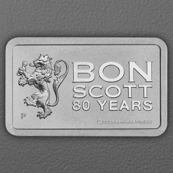 Silberbarren 10g THE PERTH MINT "Bon Scott 80th Anniversary" geprägt