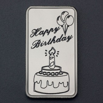 Silberbarren 1oz "Happy Birthday - Torte" ESG 