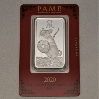 Silberbarren 1oz "Maus 2020" Lunar PAMP 