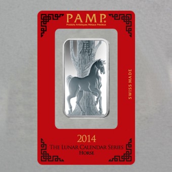 Silberbarren 1oz "Pferd 2014" Lunar Pamp 