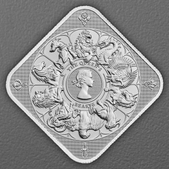 Silberbarren 1oz THE ROYAL MINT "The Queen's Beasts" geprägt Blister