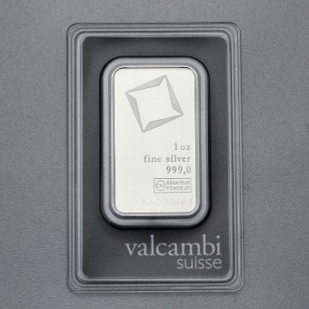 Silberbarren 1oz Valcambi, Blister 