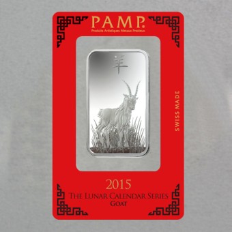 Silberbarren 1oz "Ziege 2015" Lunar Pamp 