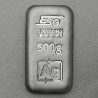 Silberbarren 500g ESG, gegossen 