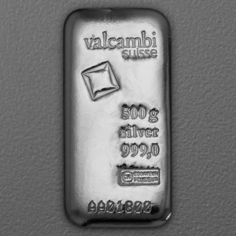 Silberbarren 500g VALCAMBI gegossen 