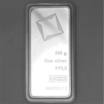 Silberbarren 500g VALCAMBI, Blister 