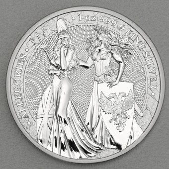 Silbermedaille 1oz "Britannia & Germania" 2019 Allegories (Polen)