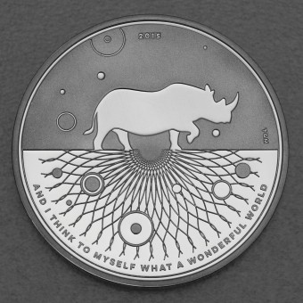 Silbermedaille 1oz "Nashorn 2015" (PP) Evolution - Wonderful World