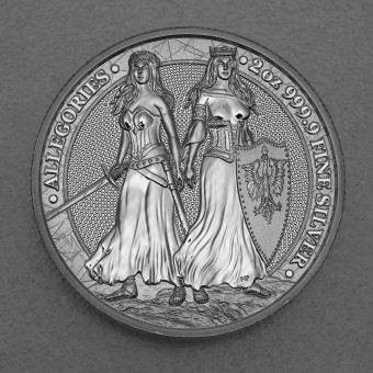 Silbermedaille 2oz "Polonia & Germania" 2022 Allegories (Polen)