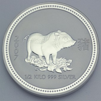 Silbermünze 0,5kg "2007 Schwein" Lunar I 
