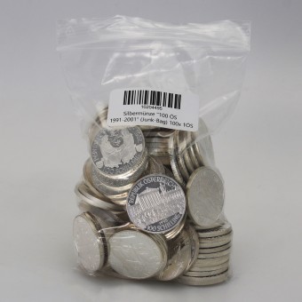 Silbermünze "100 ÖS 1991-2001" (Junk-Bag) 100x 1ÖS 