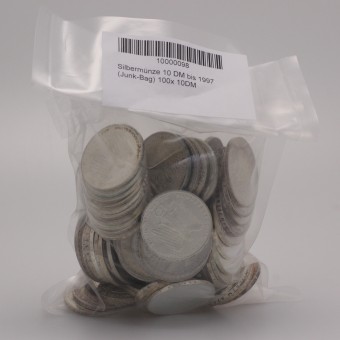Silbermünze 10 DM bis 1997 (Junk-Bag) 100x 10DM 