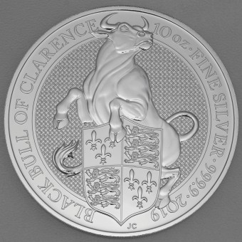 Silbermünze 10oz "Black Bull of Clarence" 2019 The Queen's Beasts (Großbritannien)