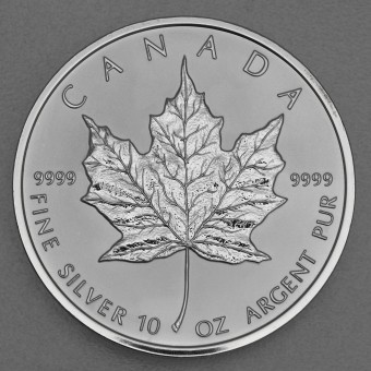 Silbermünze 10oz "Maple Leaf - 1998" 10. Jubiläum der Maple-Leaf-Serie