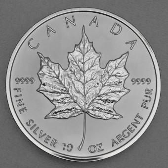 Silbermünze 10oz "Maple Leaf" 1998 10. Jubiläum (Kanada)