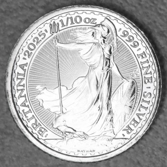 Silbermünze 1/10oz "Britannia" aktueller Jahrgang (Großbritannien)