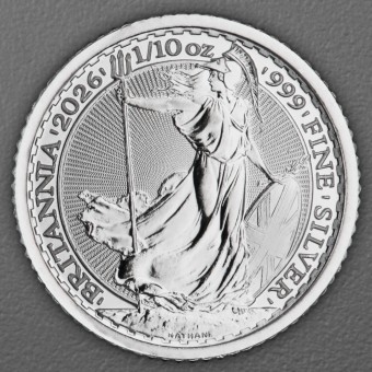 Silbermünze 1/10oz "Britannia" aktueller Jahrgang (Großbritannien)