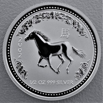 Silbermünze 1/2oz "2002 Pferd" Lunar I 