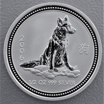 Silbermünze 1/2oz "2006 Hund" Lunar I 