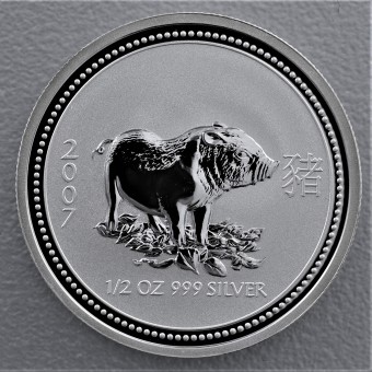 Silbermünze 1/2oz "Schwein" 2007 Lunar I – Year of the Pig (Australien)
