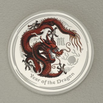 Silbermünze 1/2oz "Drache" 2012 (koloriert) Lunar II – Year of the Dragon (Australien)